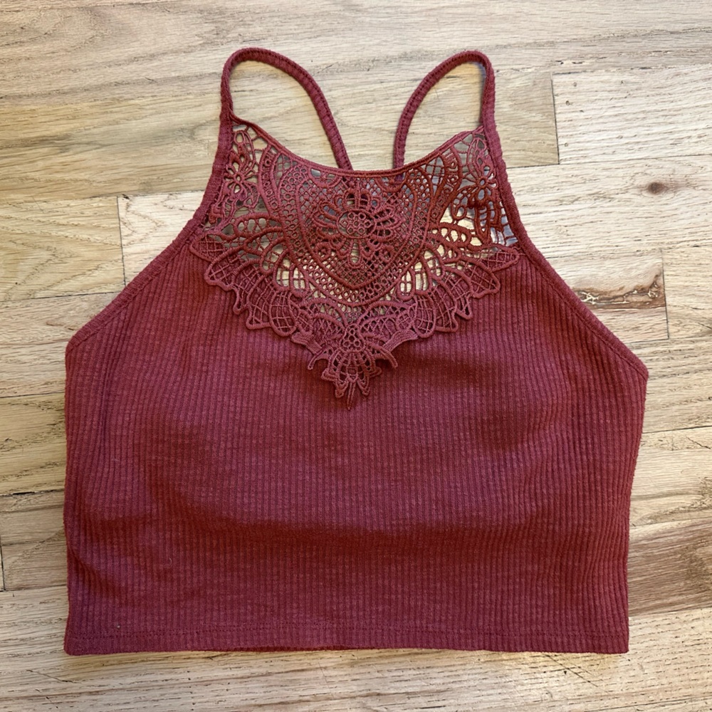 Lace front tank top